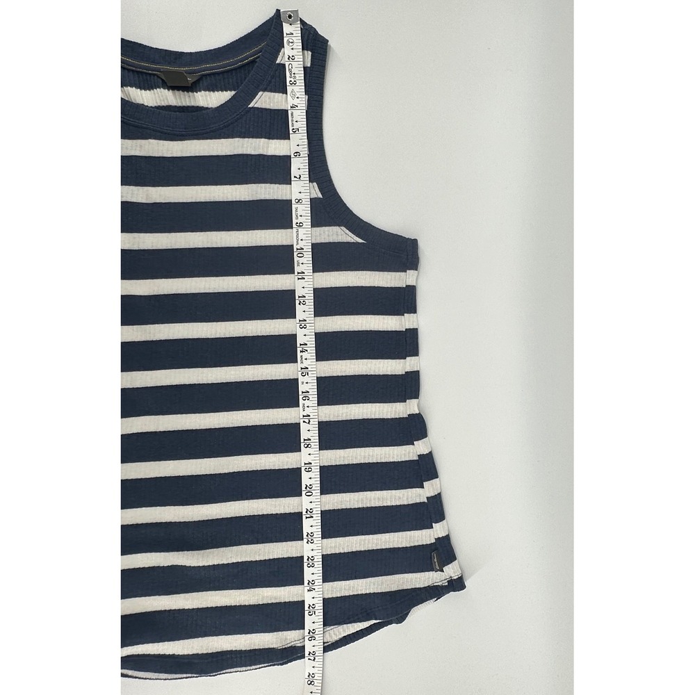 Eddie Bauer Tank Top Women XL Blue‎ White Striped Ribbed Racerback Scoop Neck - Picture 7 of 8